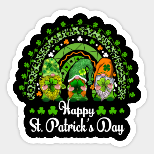 Leopard rainbow gnome happy st patricks day family outfit  happy st